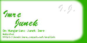 imre junek business card